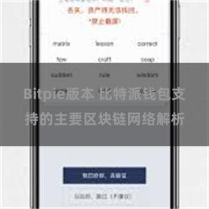 Bitpie版本 比特派钱包支持的主要区块链网络解析