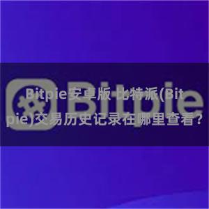 Bitpie安卓版 比特派(Bitpie)交易历史记录在哪里查看？