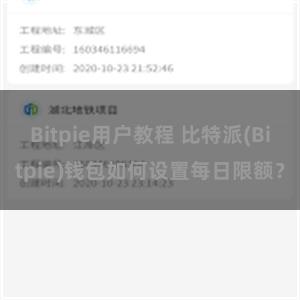 Bitpie用户教程 比特派(Bitpie)钱包如何设置每日限额？