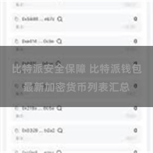 比特派安全保障 比特派钱包最新加密货币列表汇总